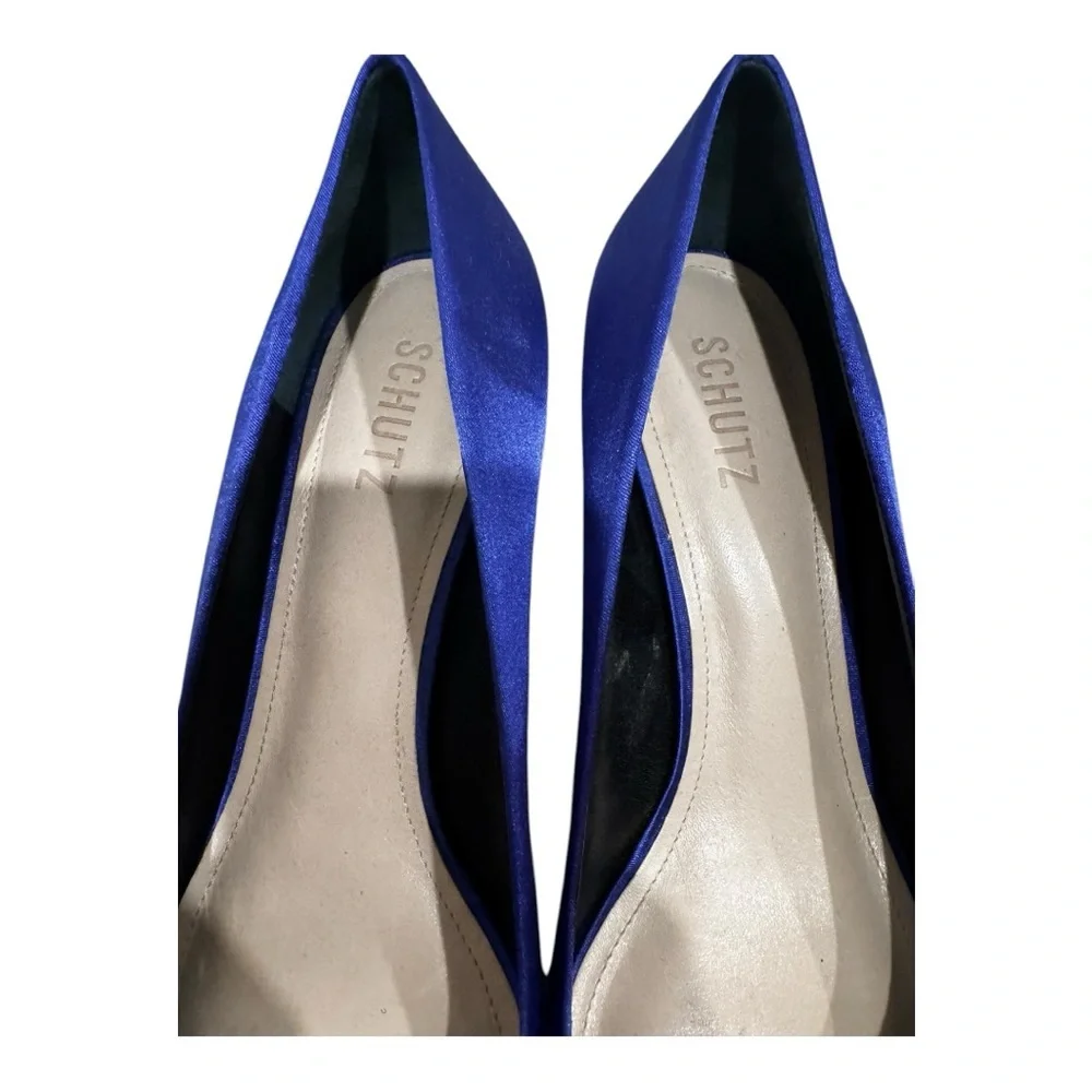SCHUTZ Elegant Blue Satin Women's Heels US9 - Picture 3 of 4